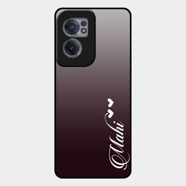 Customize Name Gradient Glass Case Cover Grey For Oneplus Nord Ce 2 5G