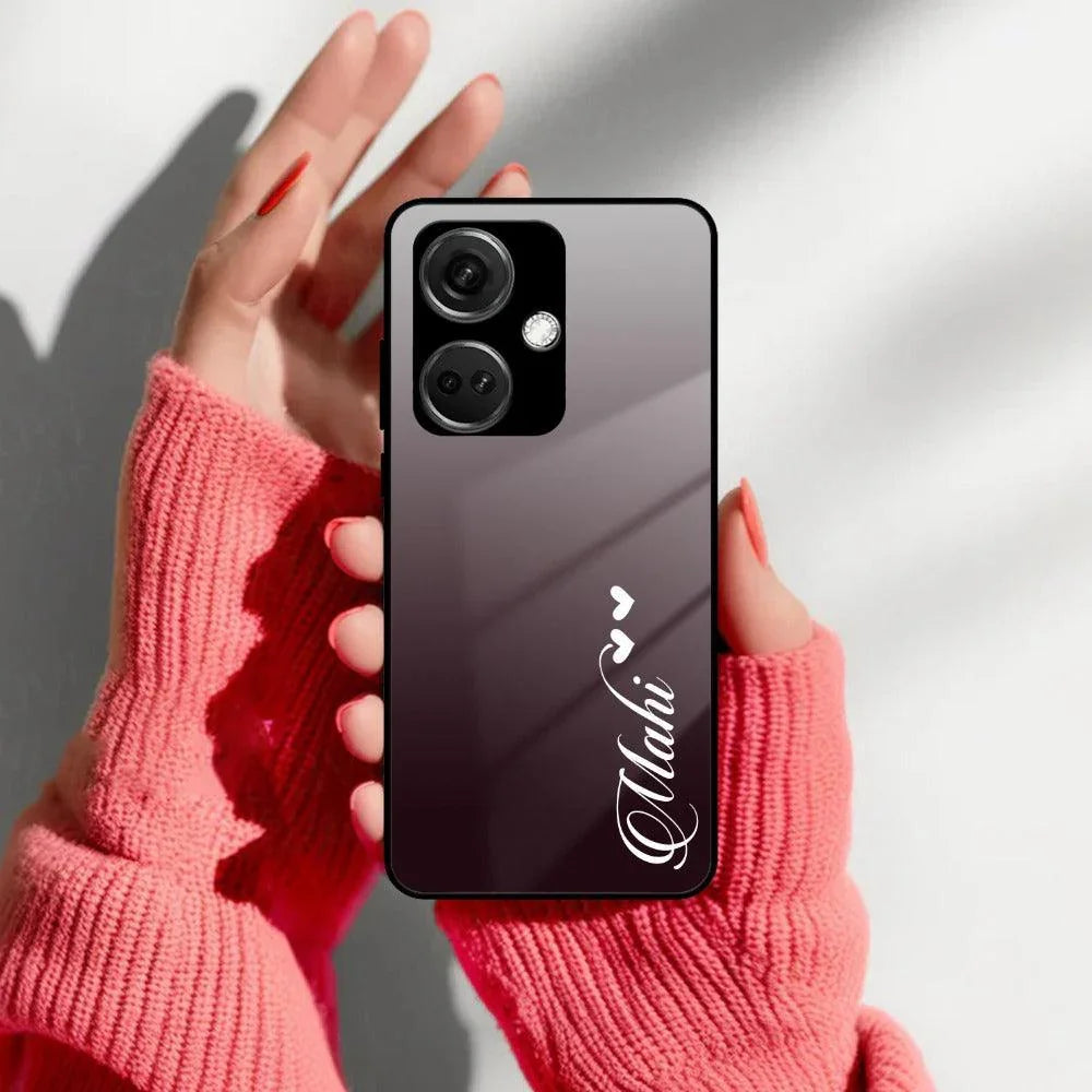 Customize Name Gradient Glass Case Cover Grey For OnePlus - ShopOnCliQ