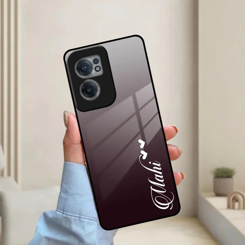 Customize Name Gradient Glass Case Cover Grey For OnePlus - ShopOnCliQ