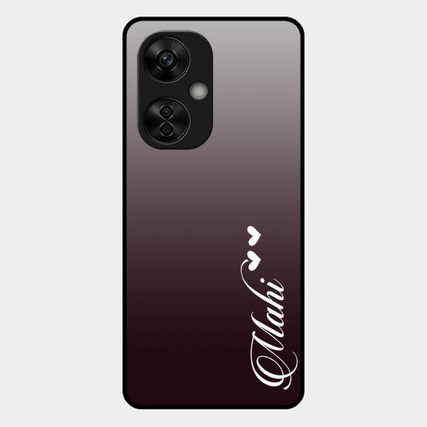 Customize Name Gradient Glass Case Cover Grey For Oneplus Nord Ce5 5G