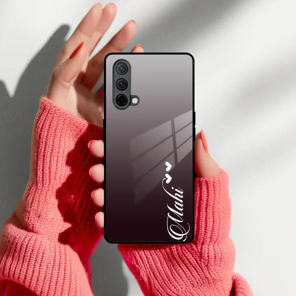 Customize Name Gradient Glass Case Cover Grey For OnePlus - ShopOnCliQ