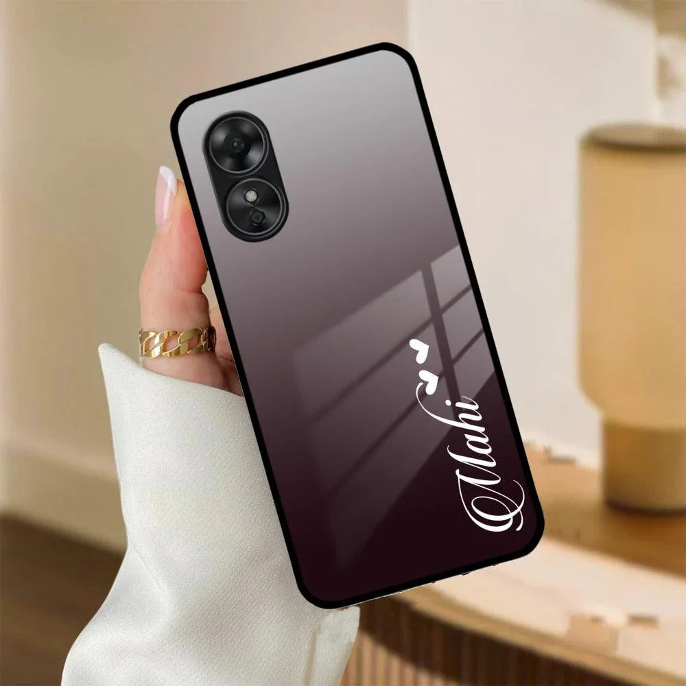 Customize Name Gradient Glass Case Cover Grey For Oppo - ShopOnCliQ