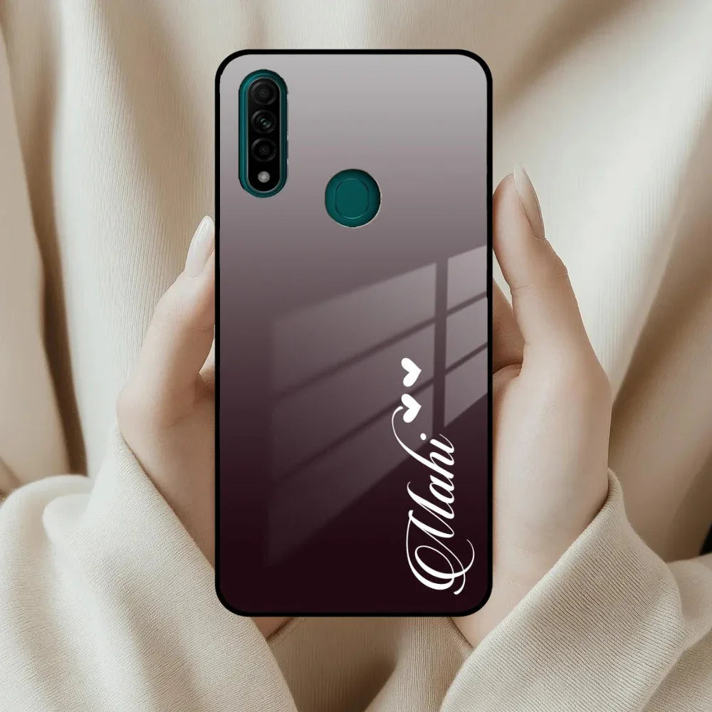 Customize Name Gradient Glass Case Cover Grey For Oppo - ShopOnCliQ