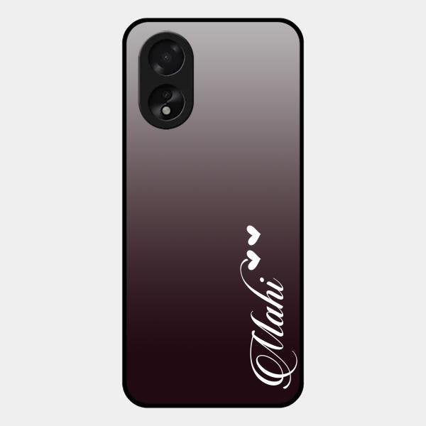 Customize Name Gradient Glass Case Cover Grey For Oppo A38
