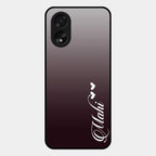 Customize Name Gradient Glass Case Cover Grey For Oppo A38