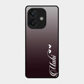 Customize Name Gradient Glass Case Cover Grey For Oppo A3X 5G