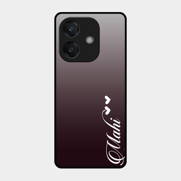 Customize Name Gradient Glass Case Cover Grey For Oppo A3X 5G