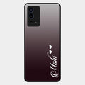 Customize Name Gradient Glass Case Cover Grey For Oppo A55
