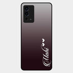 Customize Name Gradient Glass Case Cover Grey For Oppo A55