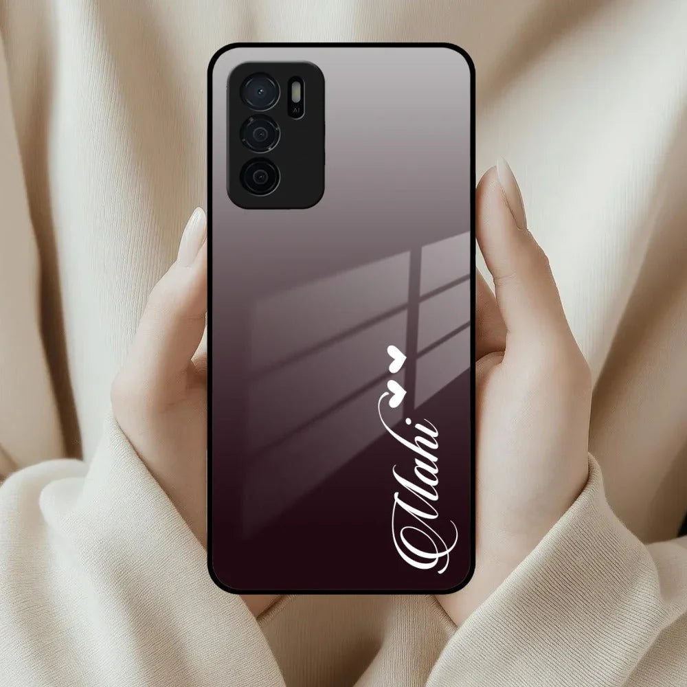 Customize Name Gradient Glass Case Cover Grey For Oppo - ShopOnCliQ