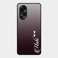 Customize Name Gradient Glass Case Cover Grey For Oppo A58