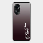 Customize Name Gradient Glass Case Cover Grey For Oppo A58