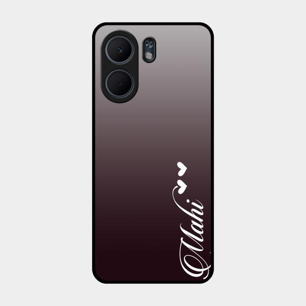 Customize Name Gradient Glass Case Cover Grey For Oppo A5X 4G