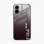 Customize Name Gradient Glass Case Cover Grey For Oppo A6X 5G