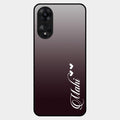 Customize Name Gradient Glass Case Cover Grey For Oppo A78 5G