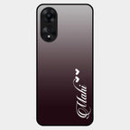 Customize Name Gradient Glass Case Cover Grey For Oppo A78 5G