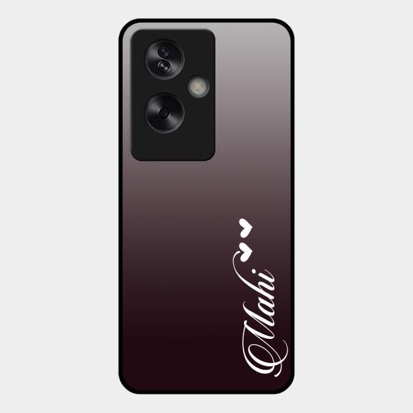 Customize Name Gradient Glass Case Cover Grey For Oppo A79 5G
