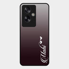 Customize Name Gradient Glass Case Cover Grey For Oppo A79 5G