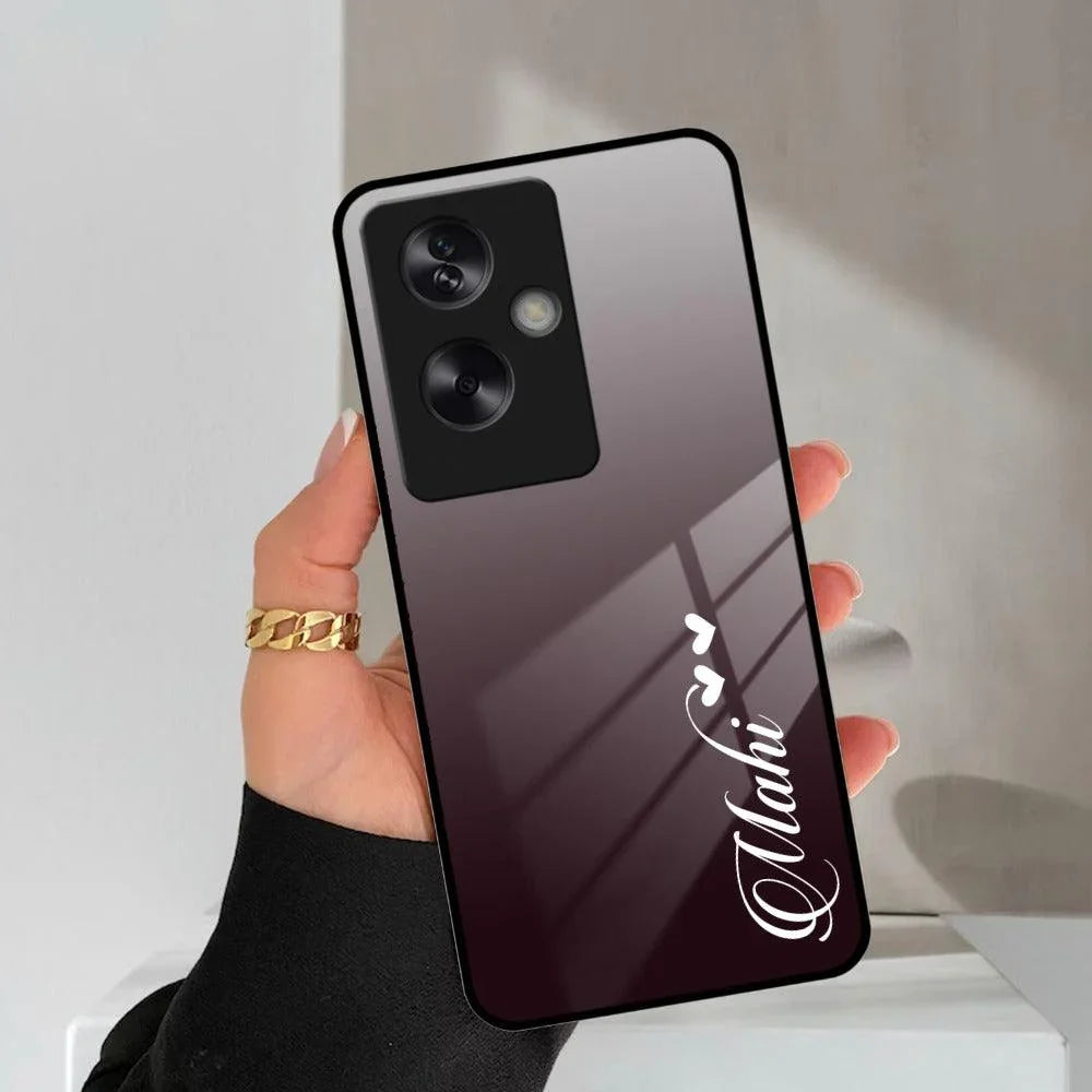 Customize Name Gradient Glass Case Cover Grey For Oppo - ShopOnCliQ