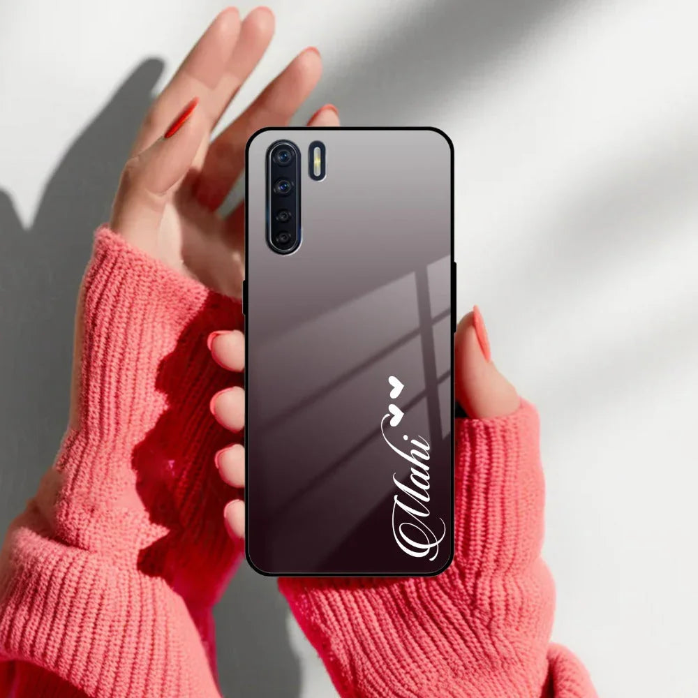 Customize Name Gradient Glass Case Cover Grey For Oppo - ShopOnCliQ