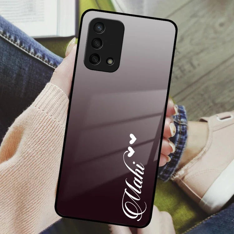 Customize Name Gradient Glass Case Cover Grey For Oppo - ShopOnCliQ