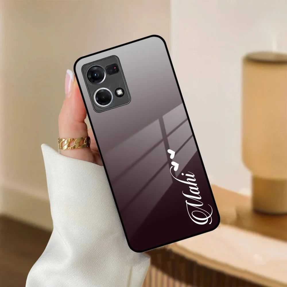 Customize Name Gradient Glass Case Cover Grey For Oppo - ShopOnCliQ