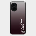 Customize Name Gradient Glass Case Cover Grey For Oppo F21 Pro 5G