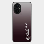 Customize Name Gradient Glass Case Cover Grey For Oppo F21 Pro 5G