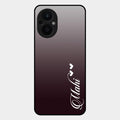 Customize Name Gradient Glass Case Cover Grey For Oppo F21S Pro 5G