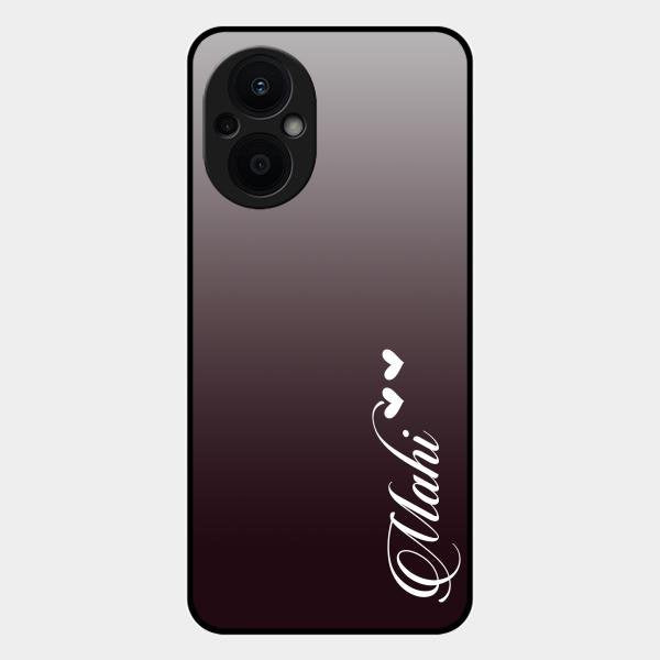 Customize Name Gradient Glass Case Cover Grey For Oppo F21S Pro 5G