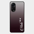 Customize Name Gradient Glass Case Cover Grey For Oppo F23 5G