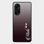 Customize Name Gradient Glass Case Cover Grey For Oppo F23 5G