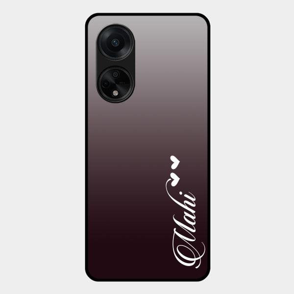 Customize Name Gradient Glass Case Cover Grey For Oppo F23 5G
