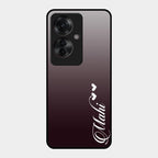 Customize Name Gradient Glass Case Cover Grey For Oppo F25 Pro 5G