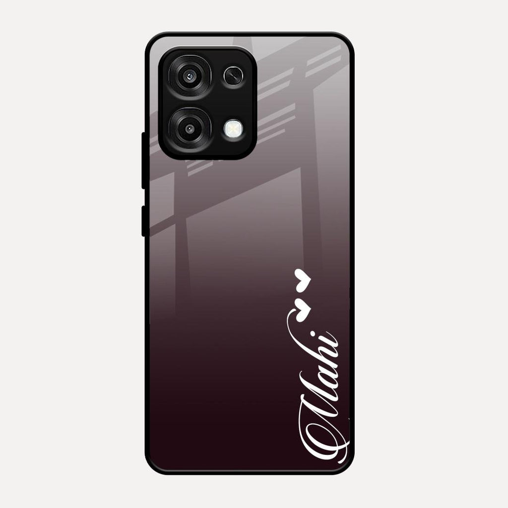 Customize Name Gradient Glass Case Cover Grey For Oppo F31 5G