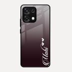 Customize Name Gradient Glass Case Cover Grey For Oppo F31 5G