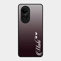 Customize Name Gradient Glass Case Cover Grey For Oppo Reno 10 5G