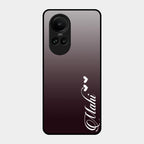 Customize Name Gradient Glass Case Cover Grey For Oppo Reno 10 5G