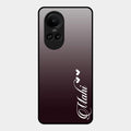 Customize Name Gradient Glass Case Cover Grey For Oppo Reno 10 Pro 5G
