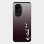 Customize Name Gradient Glass Case Cover Grey For Oppo Reno 10 Pro 5G