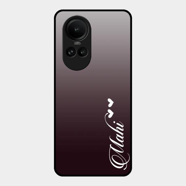 Customize Name Gradient Glass Case Cover Grey For Oppo Reno 10 Pro 5G