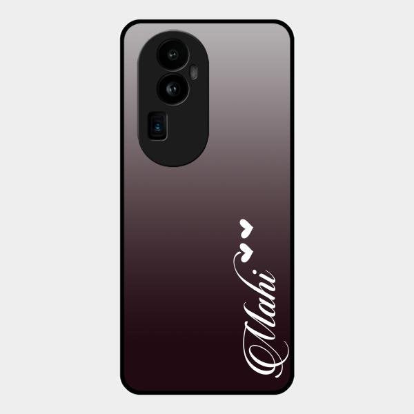 Customize Name Gradient Glass Case Cover Grey For Oppo Reno 10 Pro Plus 5G