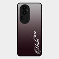 Customize Name Gradient Glass Case Cover Grey For Oppo Reno 10 Pro Plus 5G