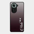 Customize Name Gradient Glass Case Cover Grey For Oppo Reno 11 5G