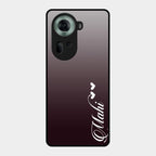 Customize Name Gradient Glass Case Cover Grey For Oppo Reno 11 5G