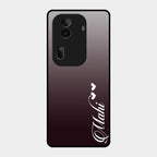 Customize Name Gradient Glass Case Cover Grey For Oppo Reno 11 Pro 5G