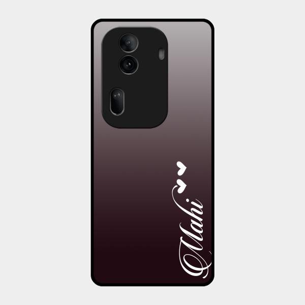 Customize Name Gradient Glass Case Cover Grey For Oppo Reno 11 Pro 5G