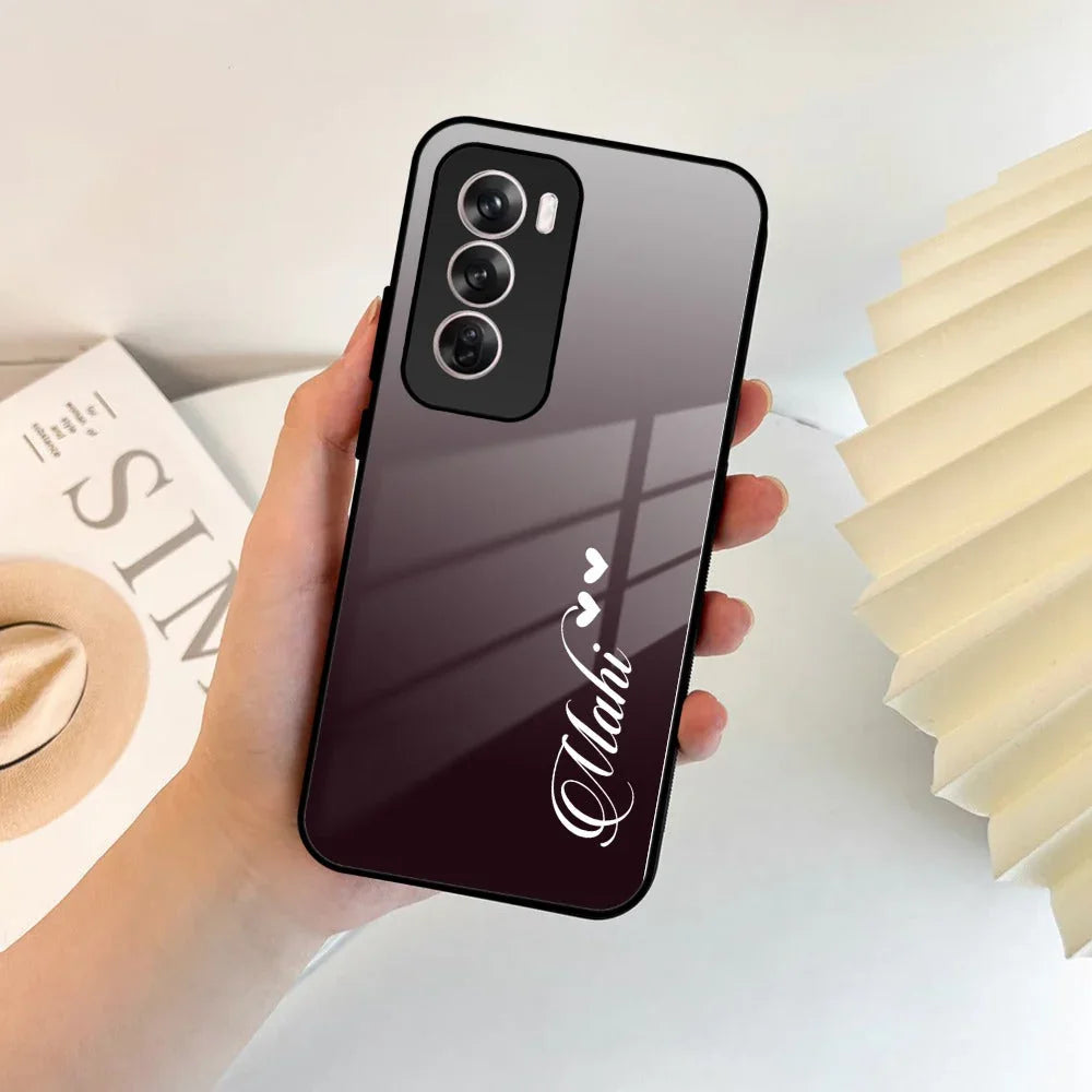 Customize Name Gradient Glass Case Cover Grey For Oppo - ShopOnCliQ