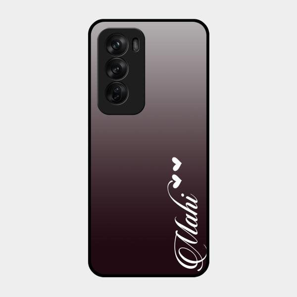 Customize Name Gradient Glass Case Cover Grey For Oppo Reno 12 Pro 5G
