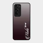 Customize Name Gradient Glass Case Cover Grey For Oppo Reno 12 Pro 5G